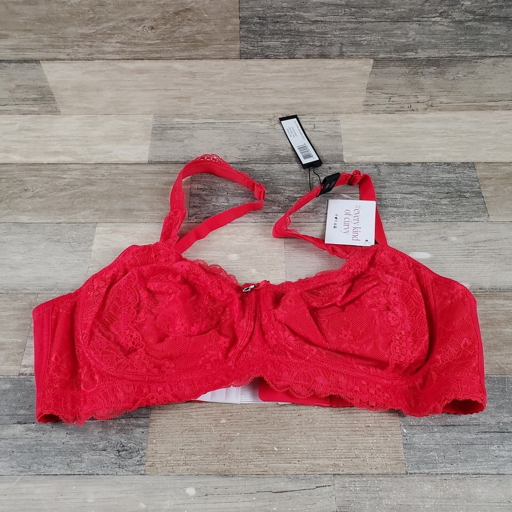 Curvy Couture Lace Wirefree Wireless Bralette Bra‎ Sz 38D / 40C Style 1320 NEW